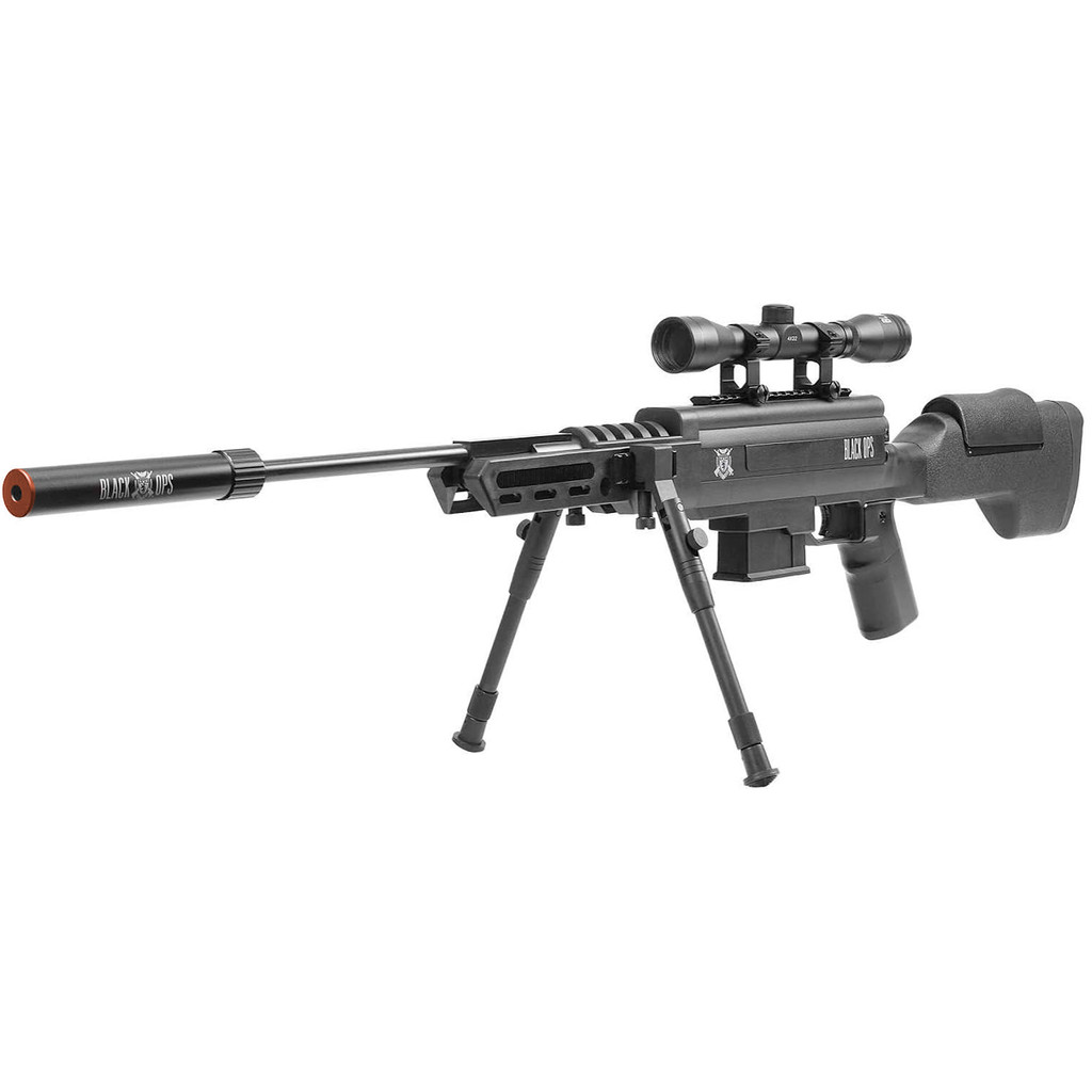 Carabina de Pressão Sniper 5.5mm Black Ops Gás Ram 60kg com Luneta