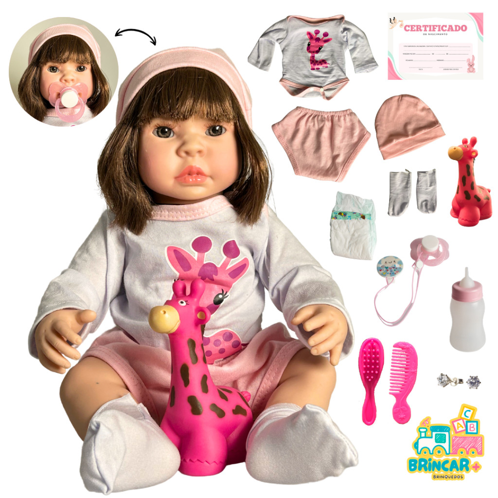 Boneca Realista Bebe Reborn 100% Silicone Realista Itens Inclusos Promoção