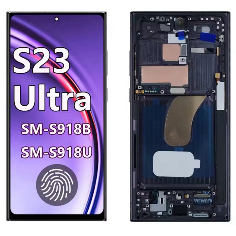 Promoção Tela Frontal Lcd Touch Display Compativel S23 Ultra S918 Com Aro Original Pronto Entrega + película uv