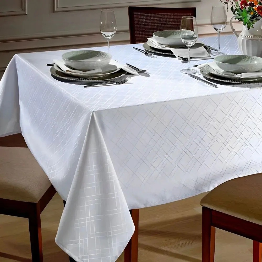 Toalha De Mesa Luxo 6 Lugares-Branco | Shopee Brasil