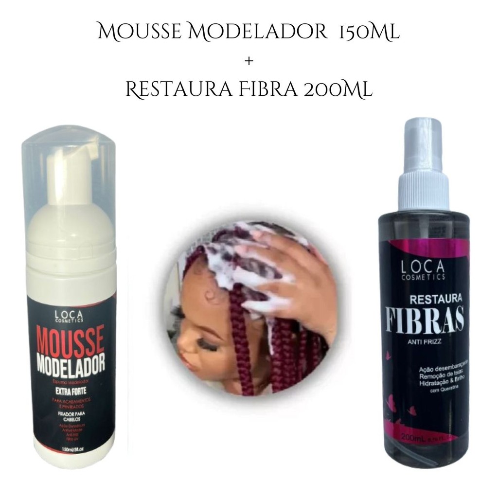 Kit Mousse Modelador 150 ml + Restaura Fibra 200 ml | Shopee Brasil