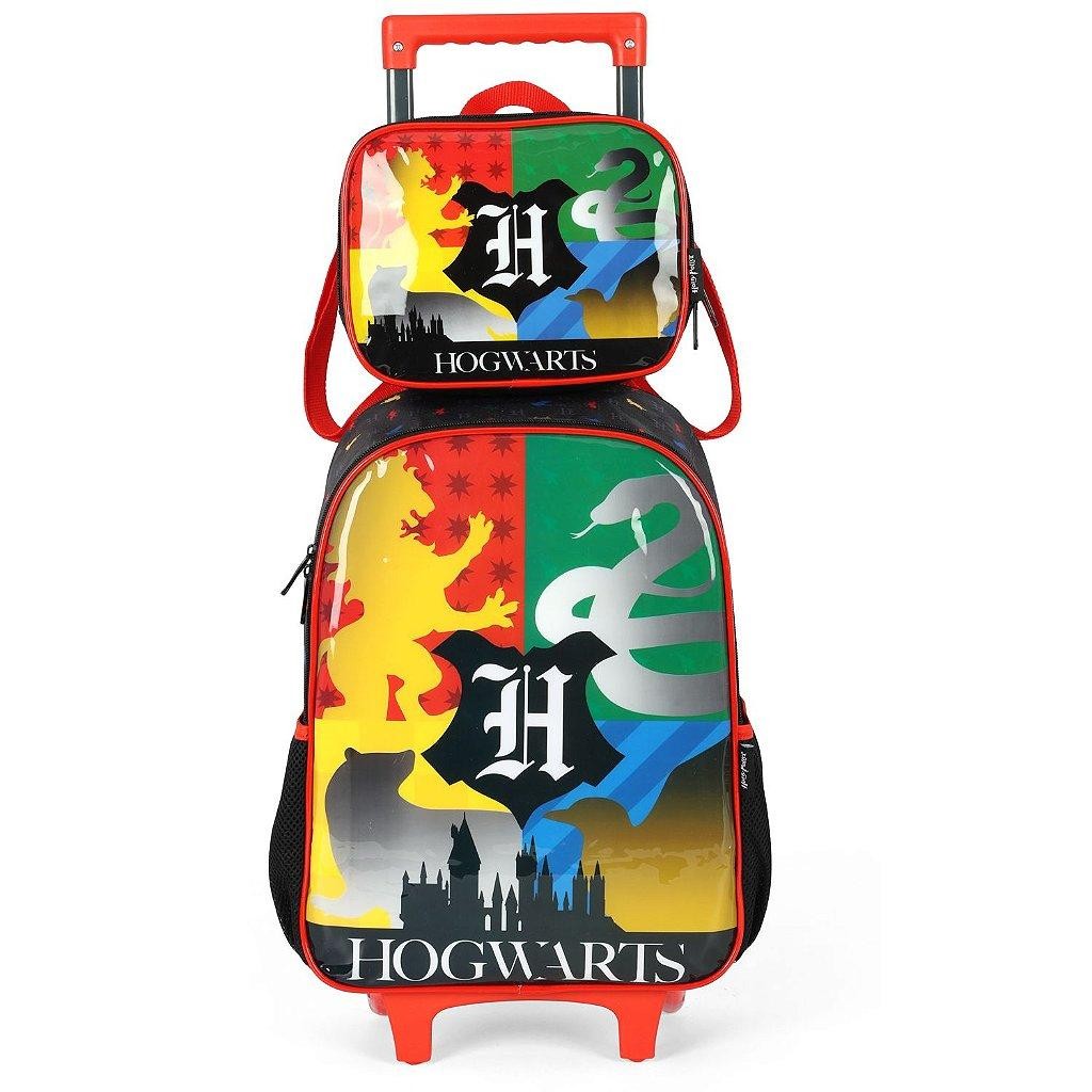 Kit Mochila Rodinhas Lancheira Luxcel Harry Potter Preto | Shopee Brasil