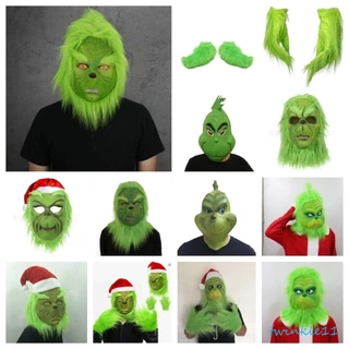 Máscara TWINKLE Grinch , Fantasia De Papai Noel Para Cabeça De Animal , Luvas De Látex De Pele Natal
