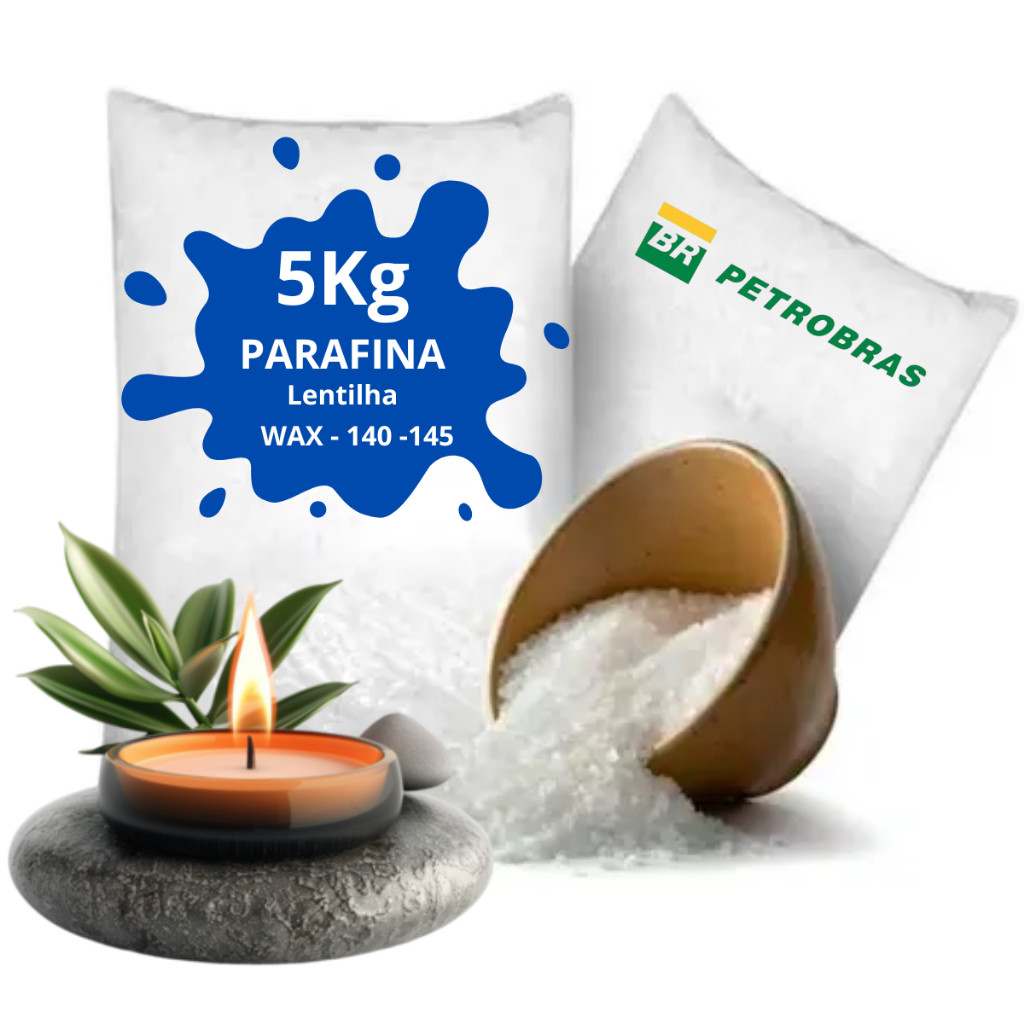 Kit Parafina Lentilhada 5kg Para Fazer Velas Todos Tipos Transparente ...