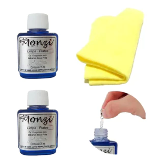 Monzi 35ml Limpa Prata com opção de Flanela Magica Atacado em Oferta na Shopee