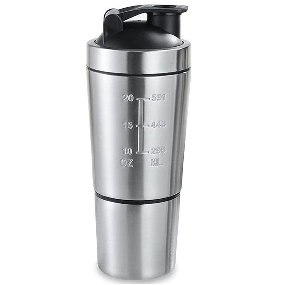 Shakeira Dupla Inox 900ml Coqueteleira Academia Misturador | Shopee Brasil