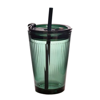 Copo com Canudo e Tampa Vidro Enjoy 450ML em Oferta na Shopee