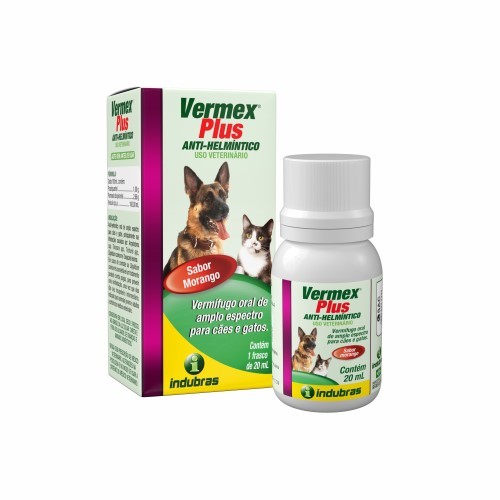Vermex Plus 20Ml Vermífugo Para Cães E Gatos Indubras | Shopee Brasil