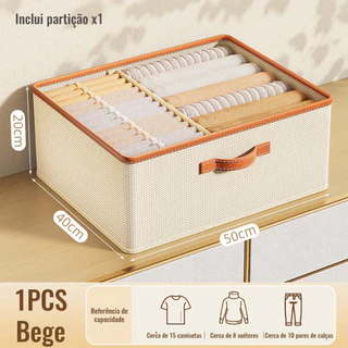 Grande Organizador De Guarda Roupa Dobrável multifuncional rígida P/Roupas E Calças C/2 divisórias em Oferta na Shopee