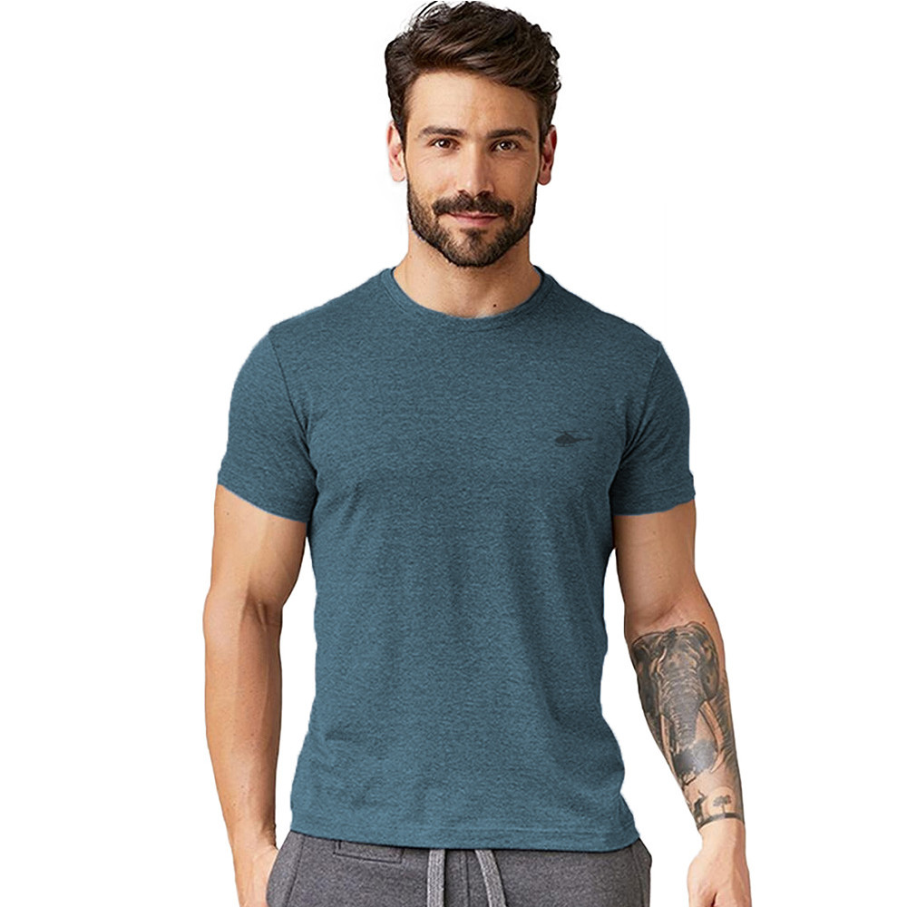 Camiseta Masculina Gola O Básica Sallo Premium Misto Laguna