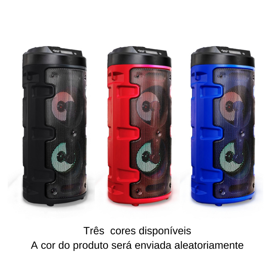 Caixa De Som Portátil Karaokê Com Microfone e Via Bluetooth Amplificada - ECOM