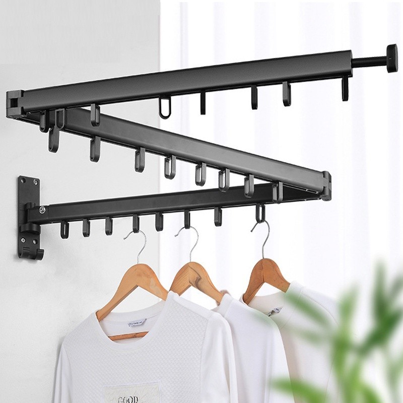 Nova Cabide de secagem Linha De Roupa Retrátil Para Secagem De Parede ...