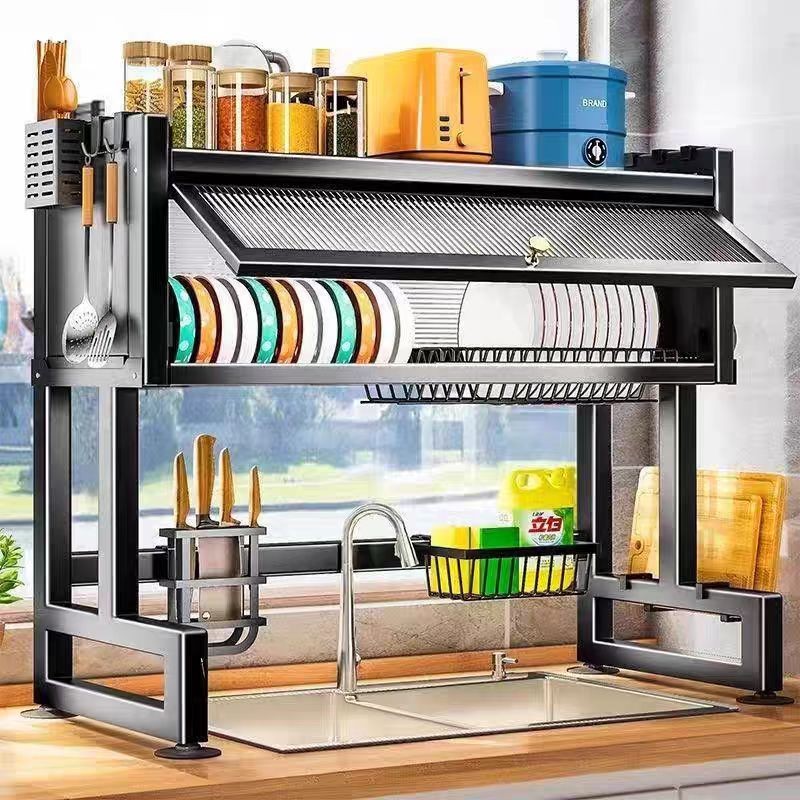 Imagem do produto 3 camadas Escorredor De Louça 105cm Cozinha Suspensa Modula Pia Rack Organizador Estante poeira porta armário 3