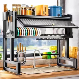 105cm Escorredor De Louça Cozinha Suspensa Modula Autosustentavel Pia Rack Organizador Estante poeira porta armário