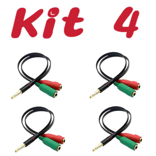 Kit 4 Cabo Adaptador P3(p2 Combo)p/ Fone E Microfone Headset  marisa em Oferta na Shopee