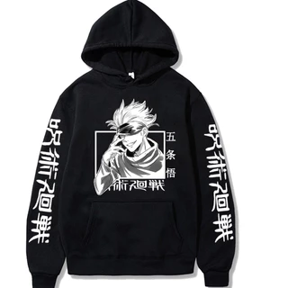 Moletom Blusa de Frio Jujutsu Kaisen Gojo Satoru Feiticeiro Anime Desenho Casaco Flanelado