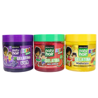 Combo Gelatina Kids Vegano Uva + Melancia + Maracujá Natuhair 500g
