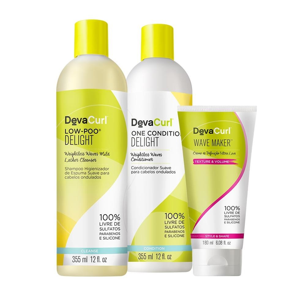 Kit Deva Curls Delight Shampoo 355ml, Condicionador 355ml, Ativador de ...