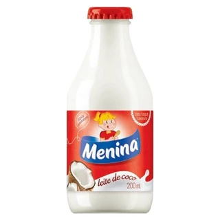 Leite de Coco Menina Vidro 200ml - Embalagem com 24 Unidades em Oferta na Shopee