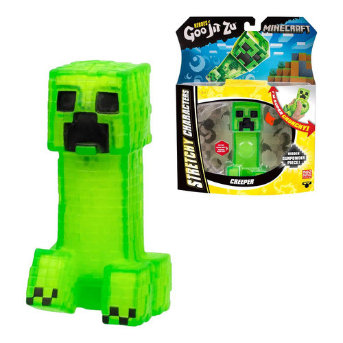 Boneco Minecraft Creeper Goo Jit Zu Estica Elástico | Shopee Brasil
