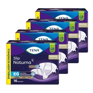 Fralda Descartavel Adulto Tena Slip Noturna Extra Grande - 4 pacotes com 16 Fraldas em Oferta na Shopee