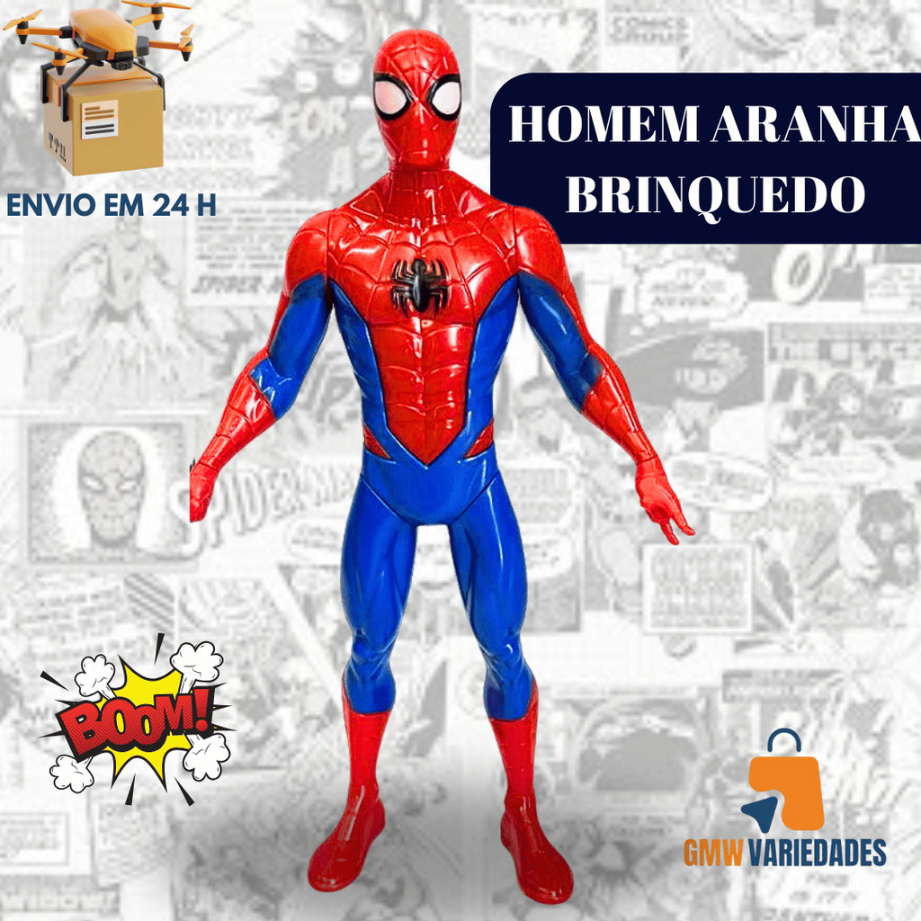 Brinquedo Boneco Homem Aranha Vingadores Semi Articulado Grande 22cm ...