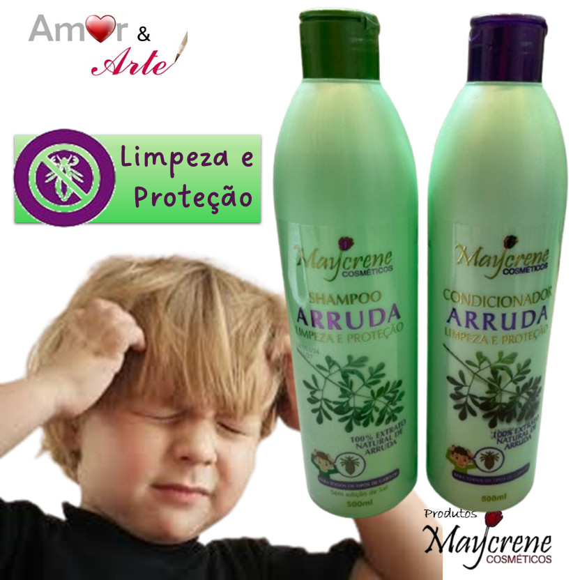 Kit Shampoo + Condicionador Arruda Contra Piolhos e Lêndias Maycrene ...