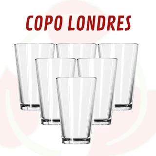 Kit Copos Londres 240ML Vidro Grosso Restaurante Bar Suco