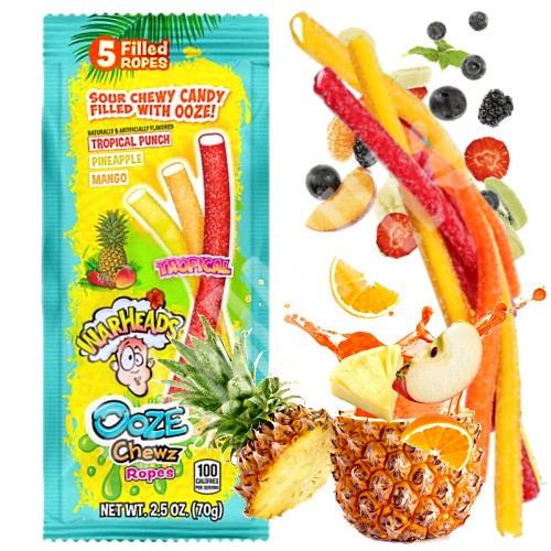 Warheads Tropical Balas Ooze Sour Chewz Ropes - México | Shopee Brasil