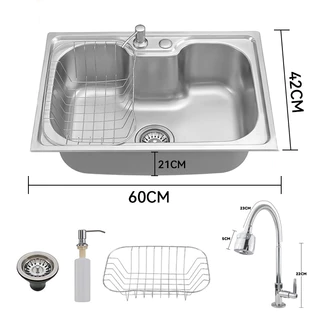 Cuba para cozinha gourmet pia aço inox com acessórios Nawa 60 cm