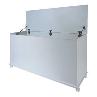 Baú P/ Guardar Brinquedos Roupas,  Em Mdf Branco C/rodinhas em Oferta na Shopee