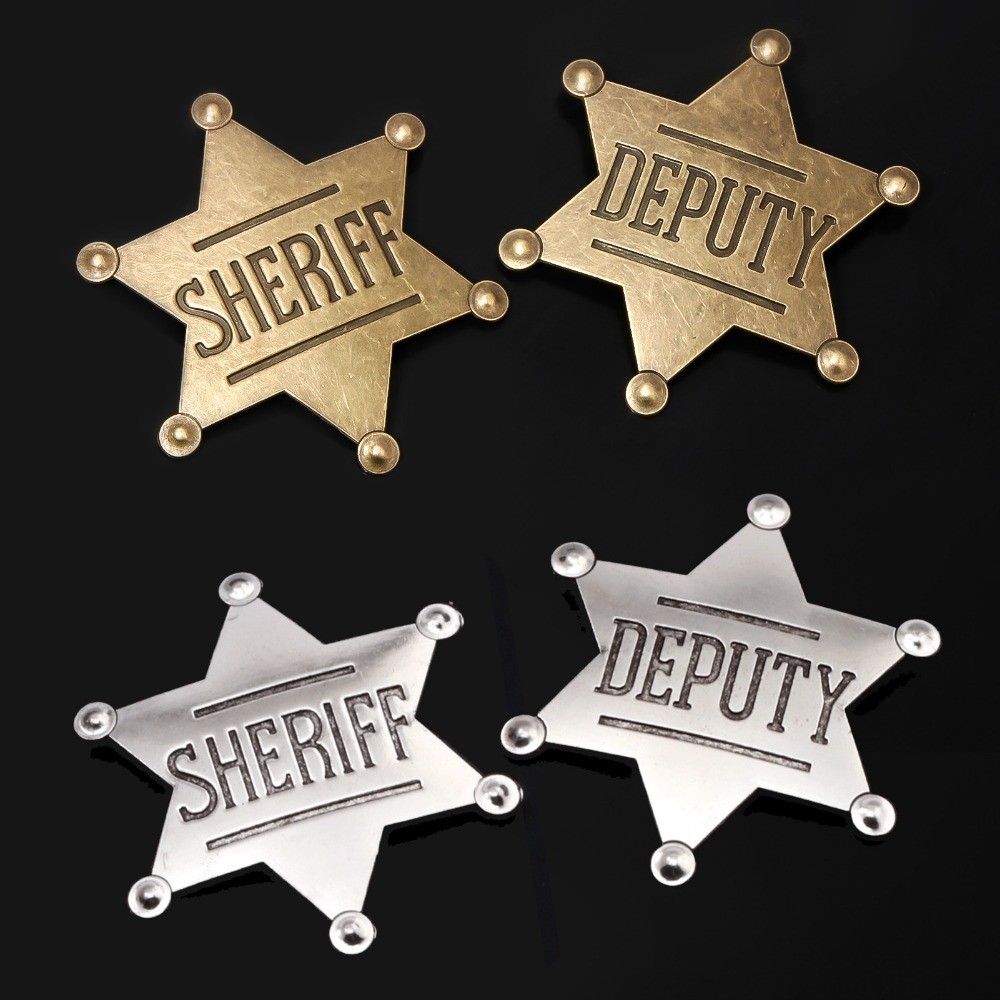 Broche De Crachá Xerife Estrela De Seis Pontas Colete Policial