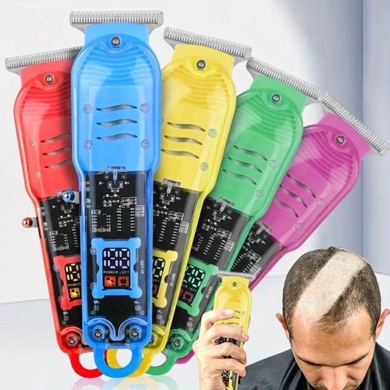 Máquina Para Cortar Cabelo, Barba, Depilação Corporal Sem Fio Com Display Lcd USB