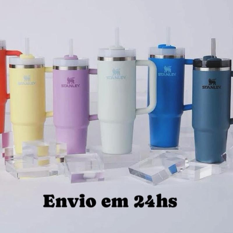 Copo Stanley Garrafa Térmica Com Tampa Alça e Canudo Inox 1,2 Litros ...