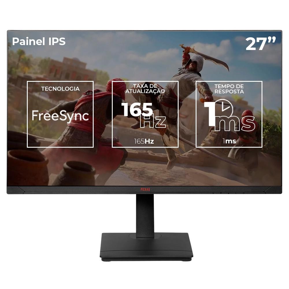Monitor Gamer Pichau Centauri Pulse 27, IPS, QHD, 165Hz, 1ms, FreeSync, HDMI/DP, PG-CRPLS27-BL01