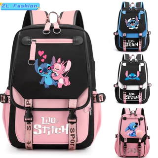 Stitch Mochila De Estudante De Grande Capacidade , Homens E Mulheres , Costura , Carregamento USB , Escolar