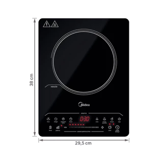 Cooktop de Indução Midea Painel Touch Portátil 1 Boca Portátil Preto
