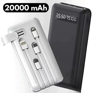 Carregador Power Bank Portátil 20000mah Universal Saida 4 Cabos