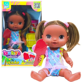 Boneca Babys Collection Olá Verão Negra 609 Super Toys