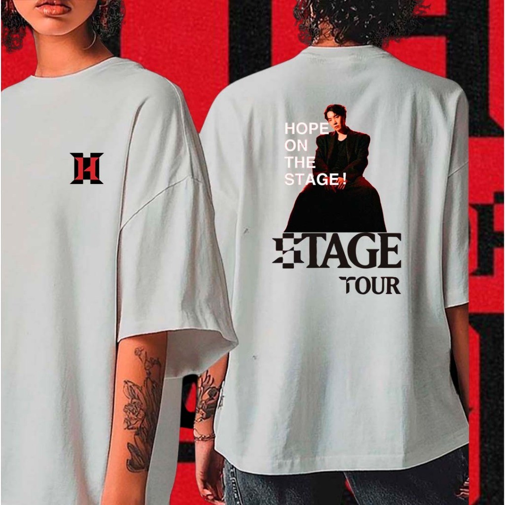 Camiseta Setlist T-Shirt Turnê Mundial J-Hope Fã Coreano Blusa BTS