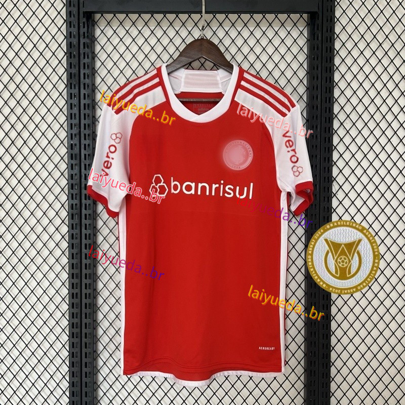 Masculina Camiseta Mangas Curtas 24/25 Vermelho Home Camiseta Casual Alta Qualidade BXGJ