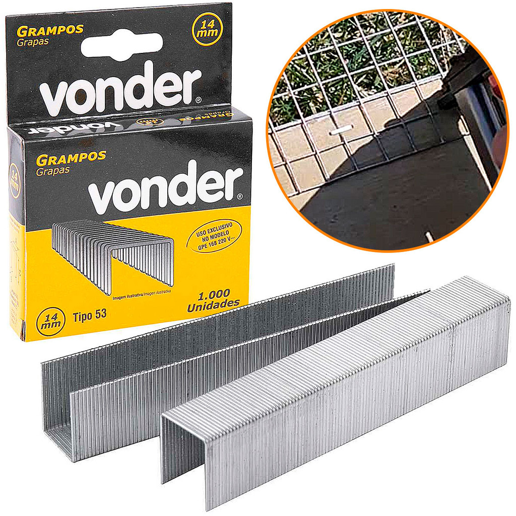 Grampo Para Grampeador Elétrico E Manual 14mm Universal Gpe168 Vonder ...