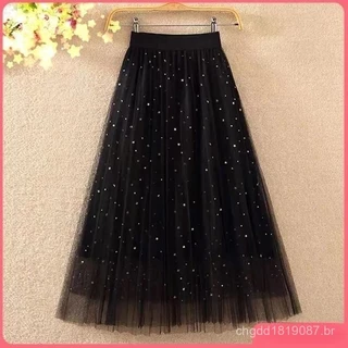 Brilhante Tule Saia Moda Feminina Confortável Adulto Outskirt Lered Elegante New Midi Tulle Saia Para A Primavera E O Ve