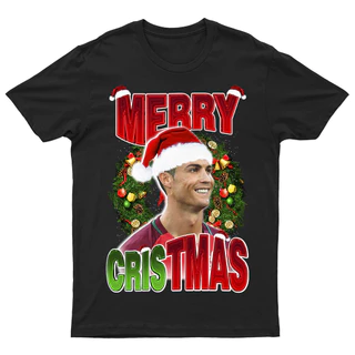 Camiseta CR7 Natal Merry Cristmas Cristiano Ronaldo Jogador Camisa Premium
