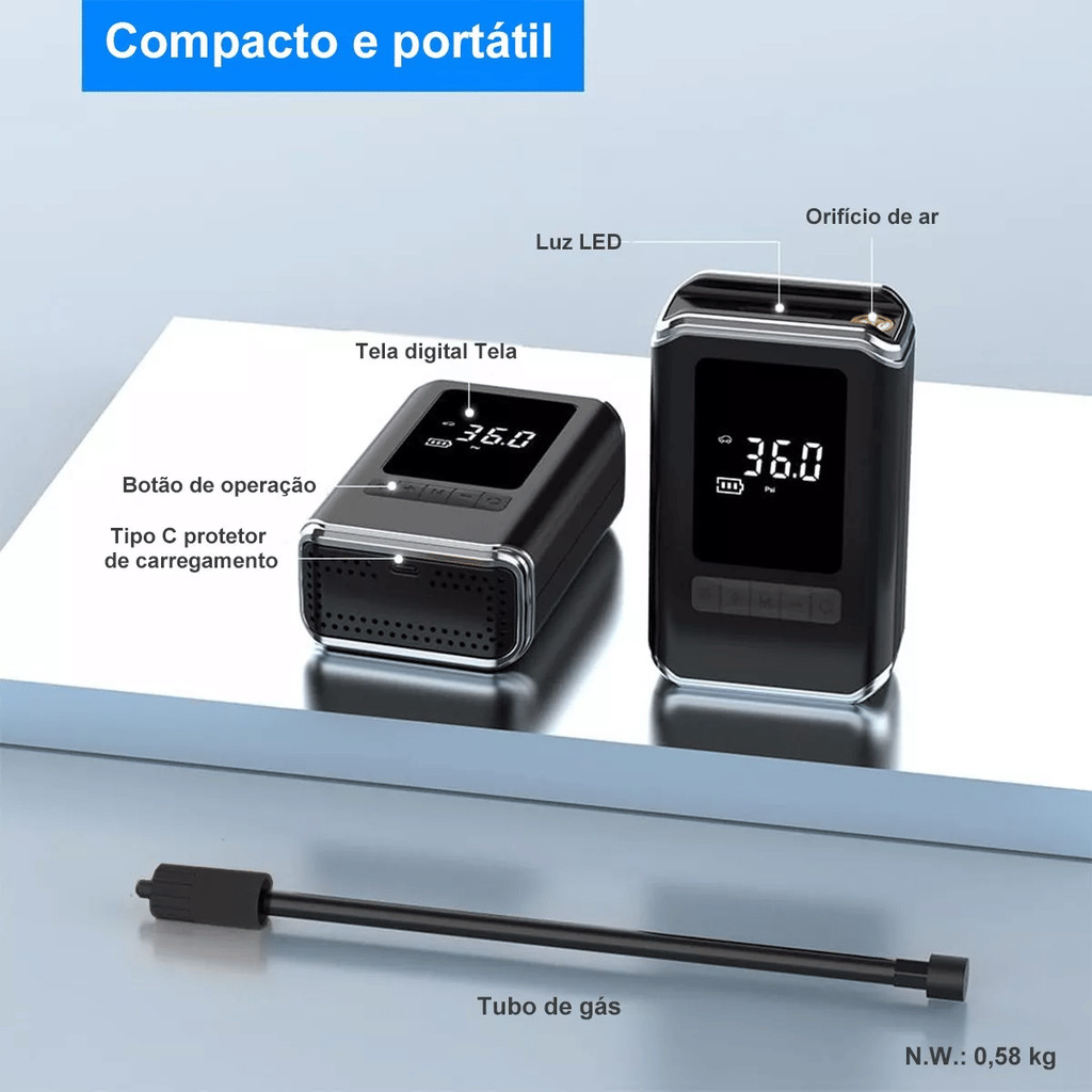 Mini Compressor Digital Elétrica Portátil Multifuncional Ideal Para ...