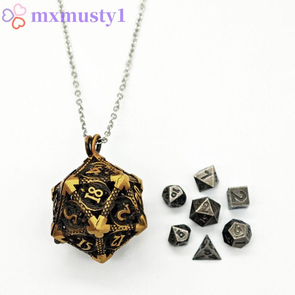 MXMUSTY 1 Conjunto De Torque De Dados De Metal Oco , Colar TRPG DND ...