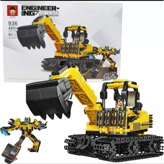 Bloco de montar Oferta Transformer carro de contrução escavadeira tik tok