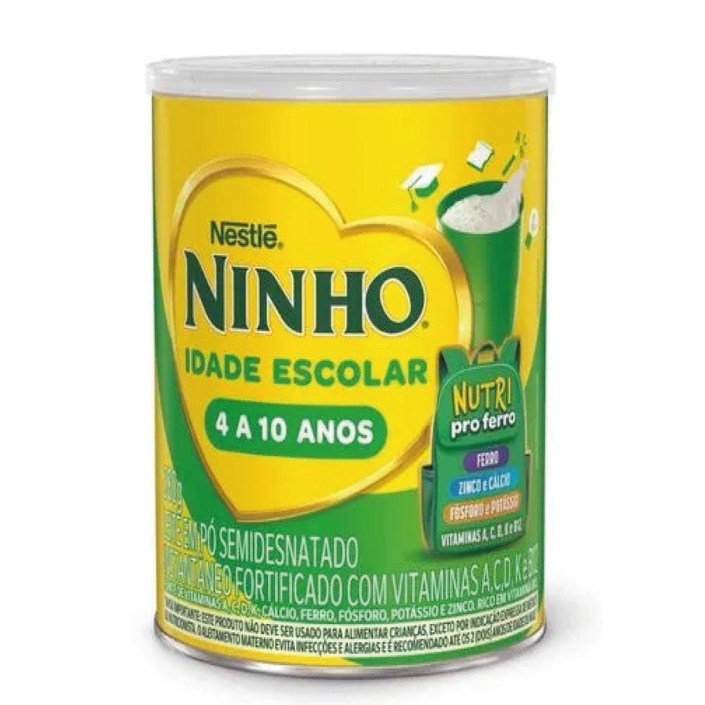 Leite em Pó Semidesnatado Ninho Idade Escolar 4 a 10 Anos 380g | Shopee ...