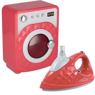 Kit Lavanderia Infantil Ferro c/ Spray e Vibração Máquina c/ Som e Luz Castela
