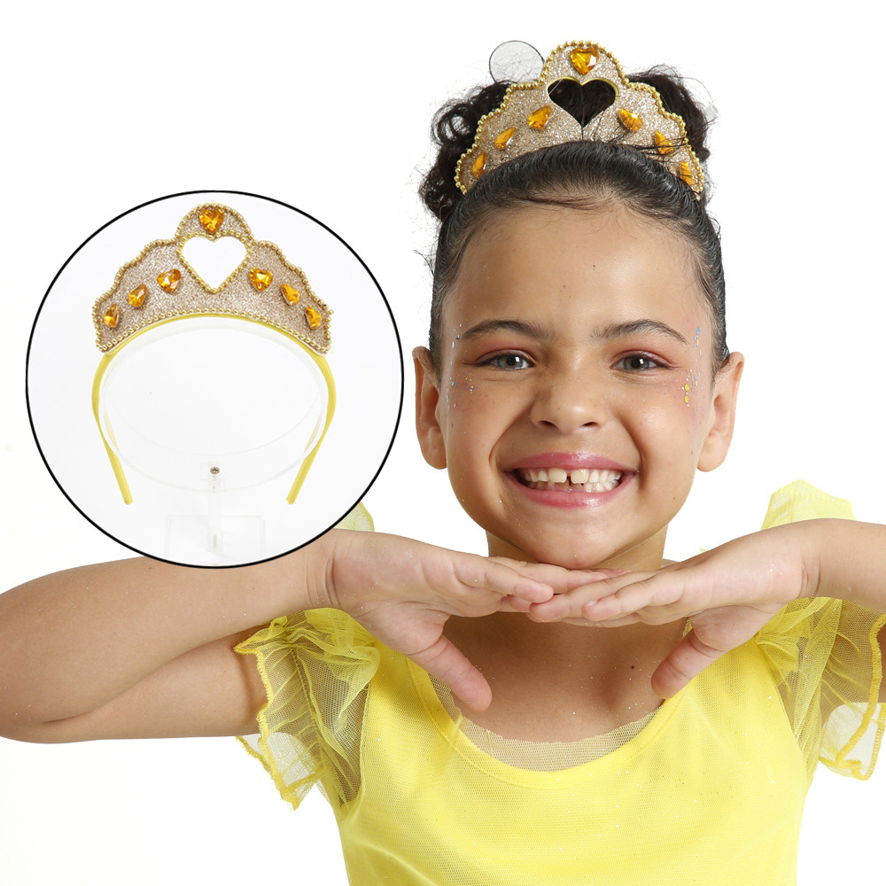 Tiara Coroa de Princesa Pedras Brilhantes Infantil Realeza Tango